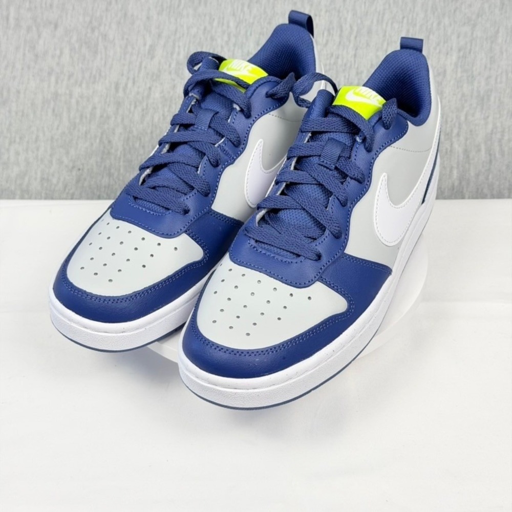 Nike Court Borough Low 2 Midnight Navy Wolf Grey Volt BQ5448-016 7Y Womens 8.5